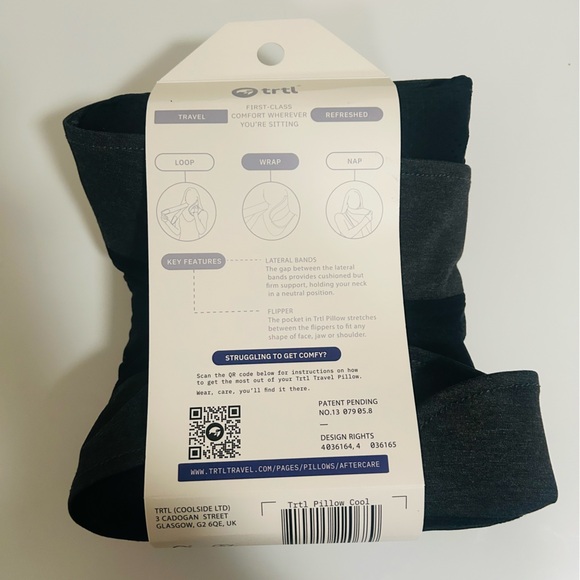 TRTL Travel Pillow Cool for Neck Support Cooling Breathable Ergonomic Grey NWT - Picture 2 of 3